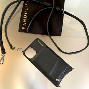 Bandolier iPhone wallet case with strap